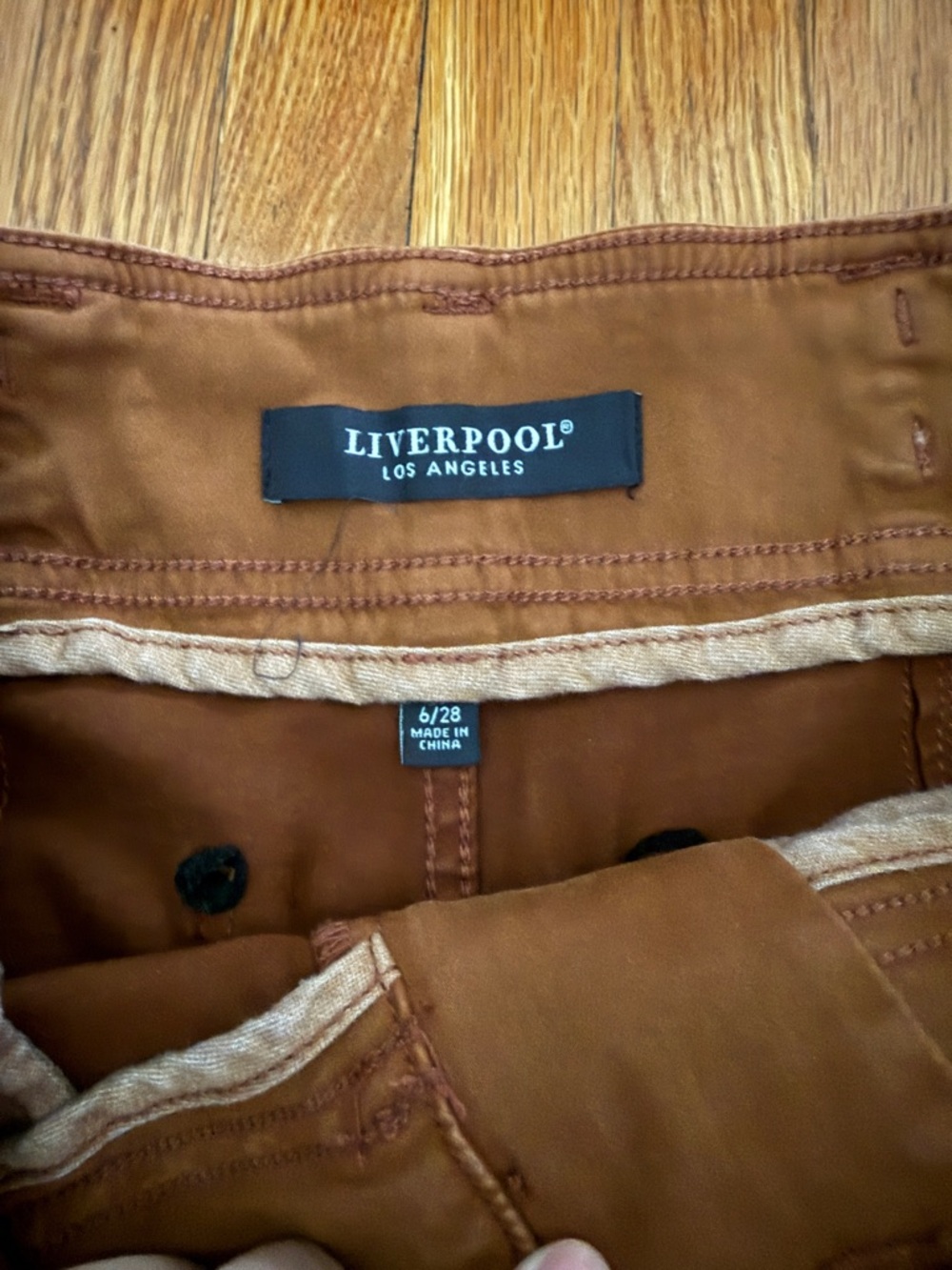 Liverpool High Rise Cinch Waist Wide Leg Pant - Jasper Brown - Size 6/28 - Picture 8 of 10